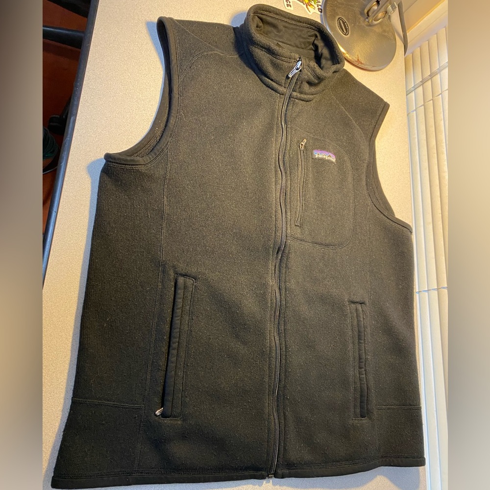 Patagonia Men’s L Polyester Fleece Lined Vest Black